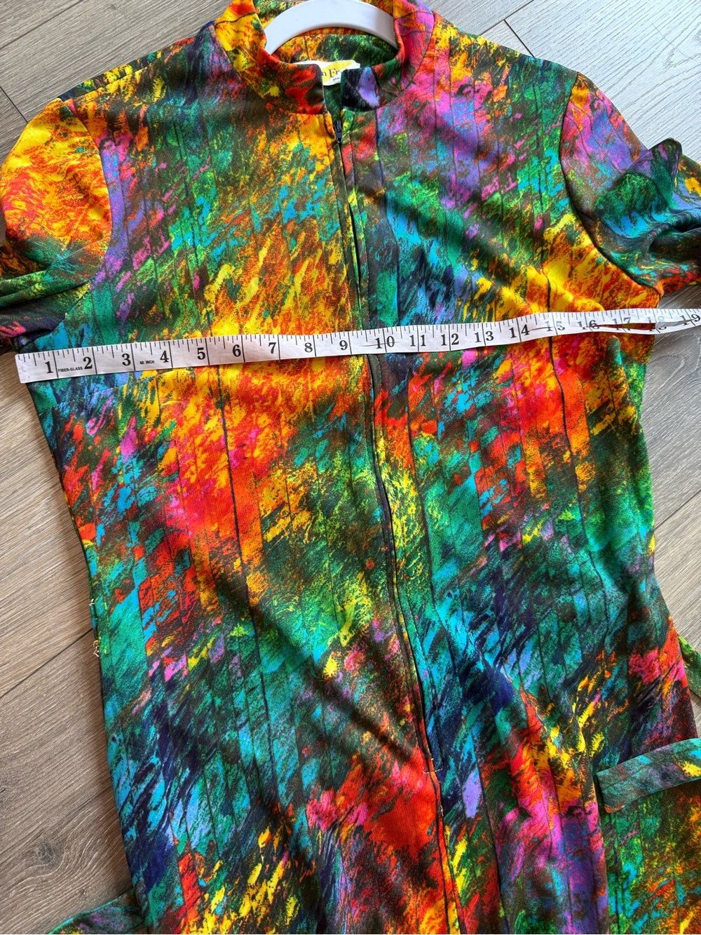 Semon Frelich Retro Multi-Color Tie-Dye Long Sleeve Jumpsuit Small - Picture 8 of 13